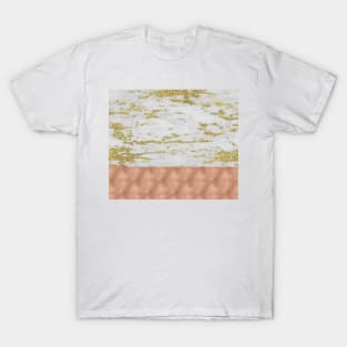 Faraldi gold marble and rose gold foil T-Shirt